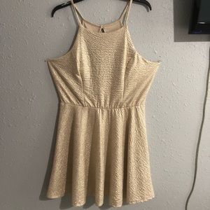 Gold Keyhole Skater Dress